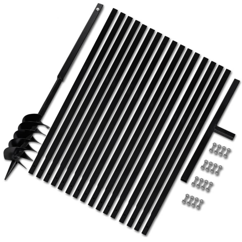 vidaXL Taladro De Tierra Con Mango 120 mm Con Tubo De Extensión 17 M Acero