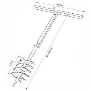 Zemní vrták s rukojetí 180 mm, s nástavci 5 m, ocel - obrázek 12