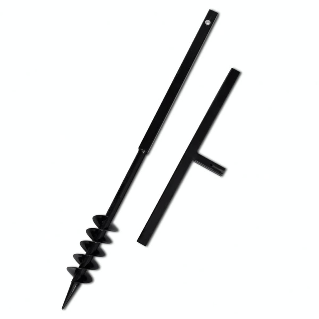 vidaXL Grondboor 80mm met 9m verlengstuk Staal afbeelding