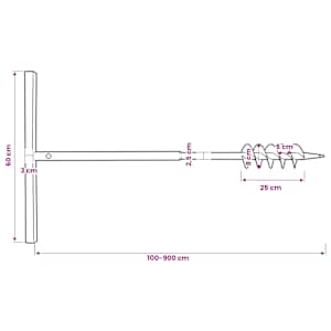 Zemní vrták s rukojetí 80 mm, s nástavci 9 m, ocel - obrázek 12