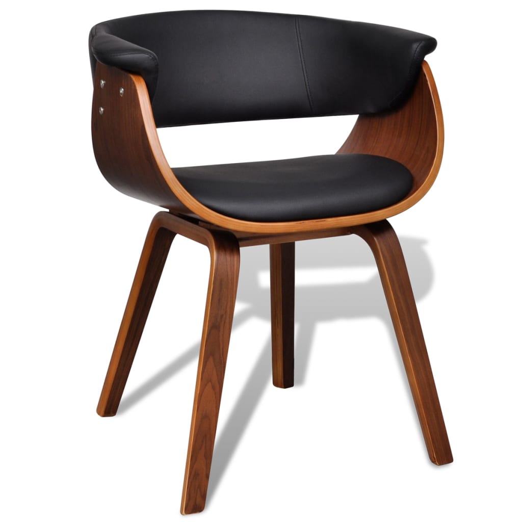 

vidaXL Eetkamerstoelen 2 st gebogen hout en kunstleer