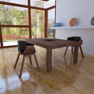 Jídelní židle 2 ks ohýbané dřevo a umělá kůže - obrázek 1