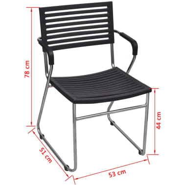 vidaXL Stapelbare Esszimmerstühle 2 Stk. Schwarz Kunststoff vidaXL Stapelbare Esszimmerstühle 2 Stk. Schwarz Kunststoff