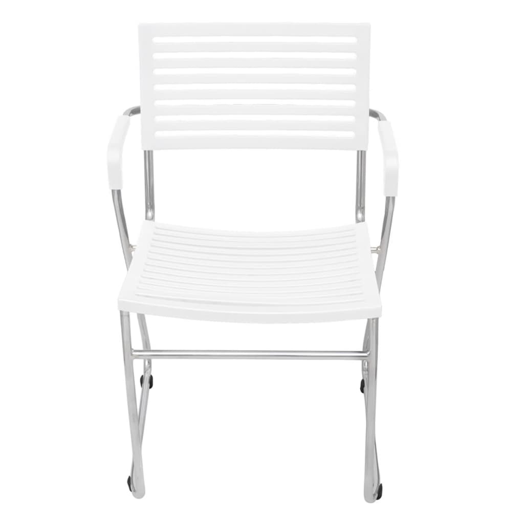 Valgomojo kėdės, 2vnt., baltos, plastikas, sudedamos | Stepinfit