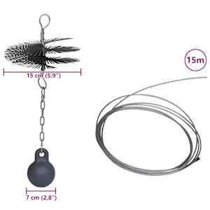 Kulatý kartáč na čištění komínů průměr 15 cm - obrázek 8