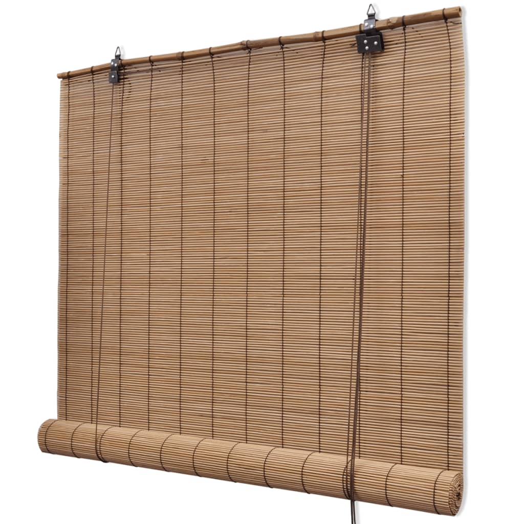 Image of vidaXL Brown Bamboo Roller Blinds 80 x 160 cm