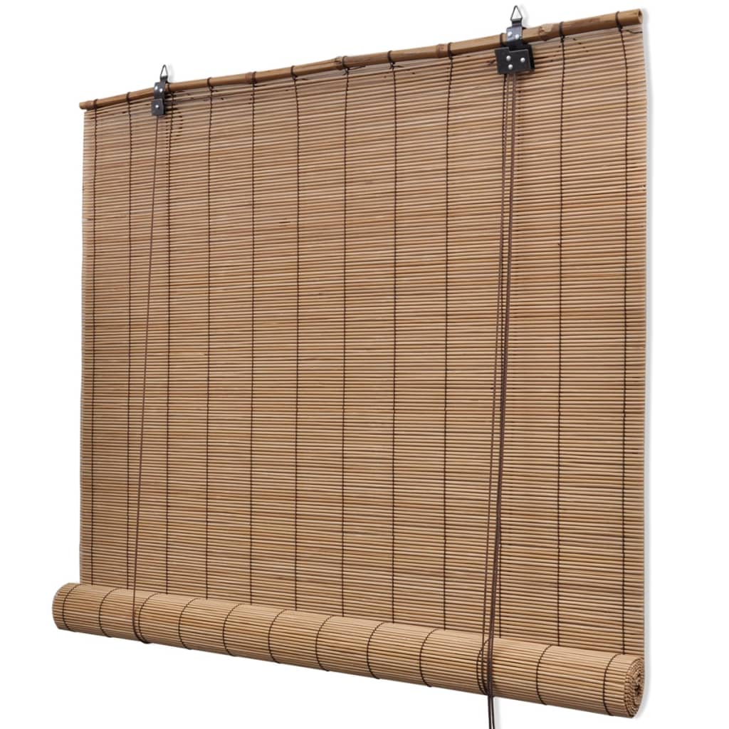 Brown Bamboo Roller Blinds 47.2" x 86.6"