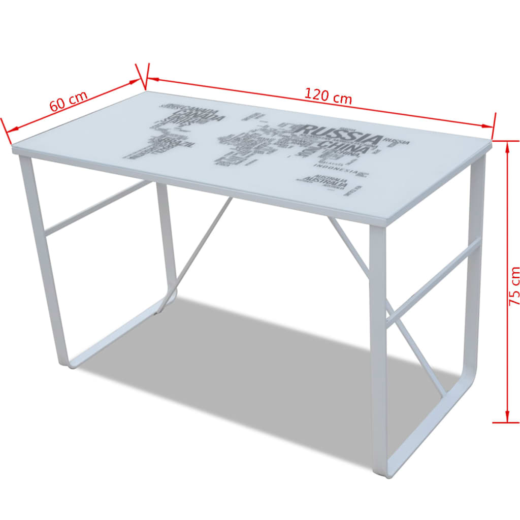 imagem de vidaXL Secretária rectangular com padrão de mapa7