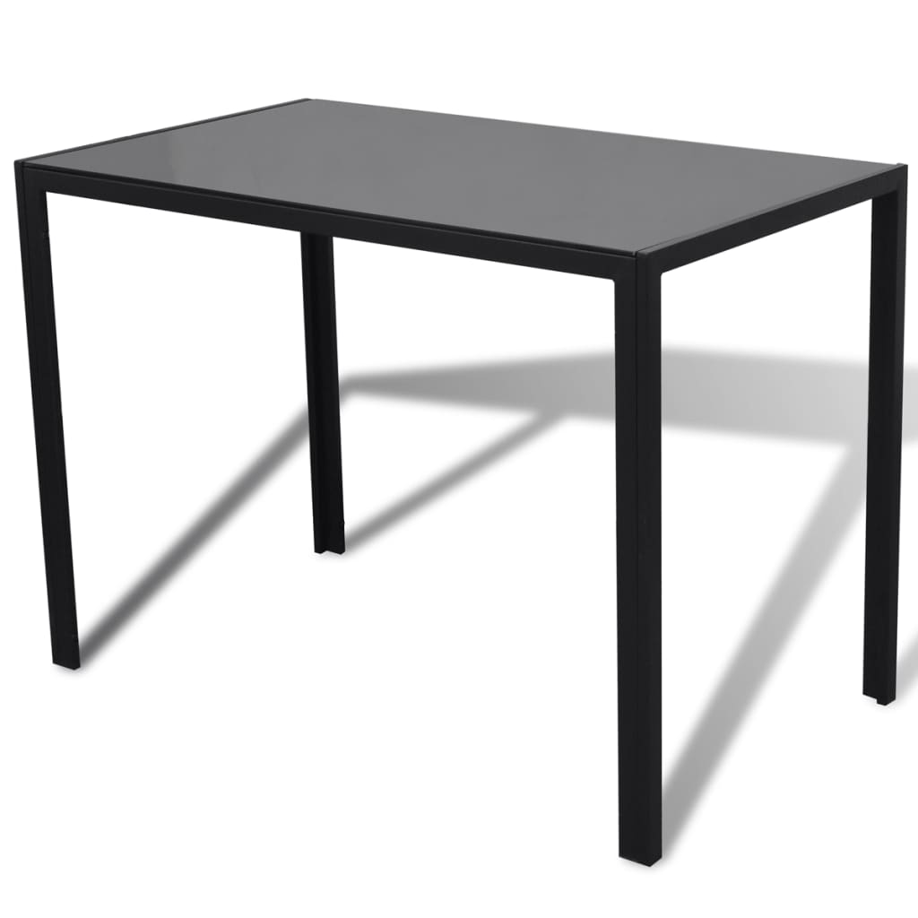 Zestaw czarny stół jadalniany oraz 4 krzesła o współczesnym wyglądzie