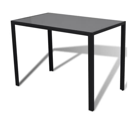 Zestaw czarny stół jadalniany oraz 4 krzesła o współczesnym wyglądzie