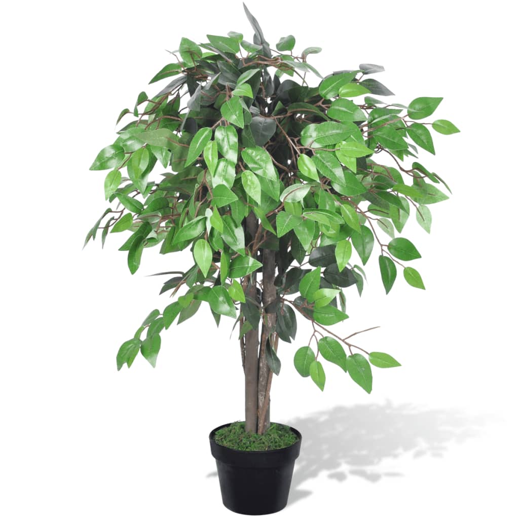Ficus artificial cu aspect natural și ghiveci, 90 cm vidaXL