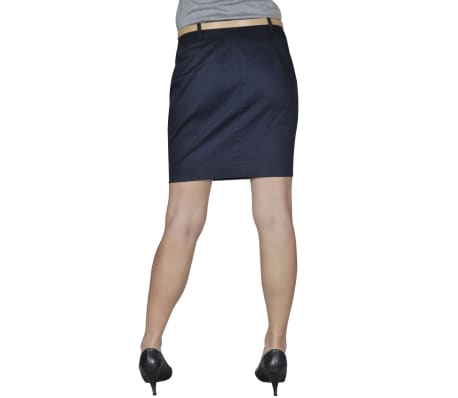 Mini Skirt with Belt 40 Navy Blue