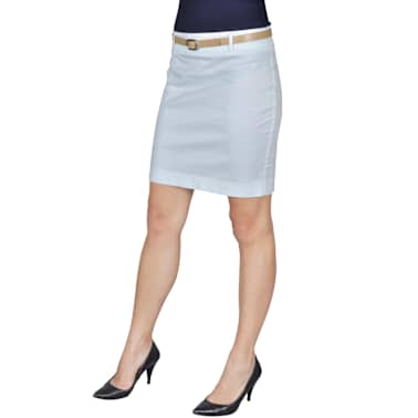 Mini-saia branca de escritório com cinto tamanho 40[2/5]