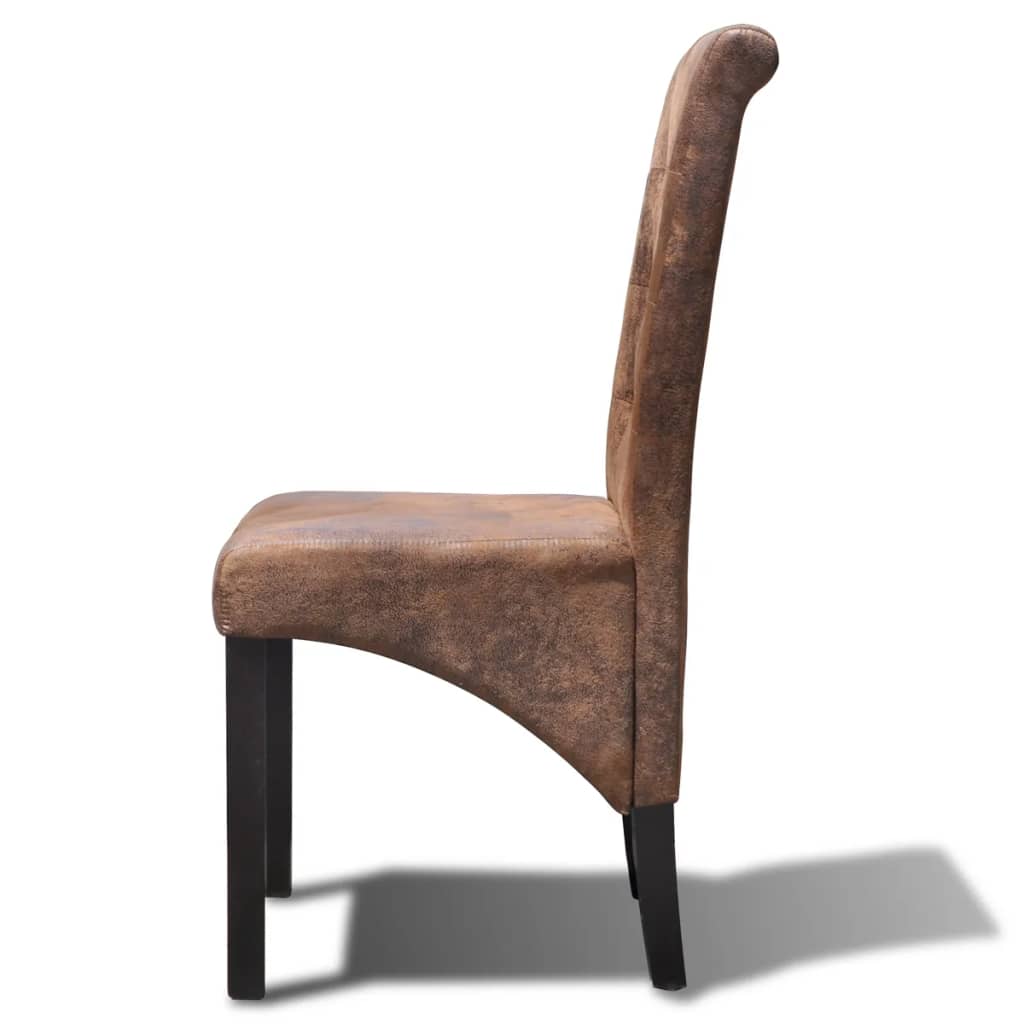  Jedálenské stoličky 4 ks, hnedé, umelá koža