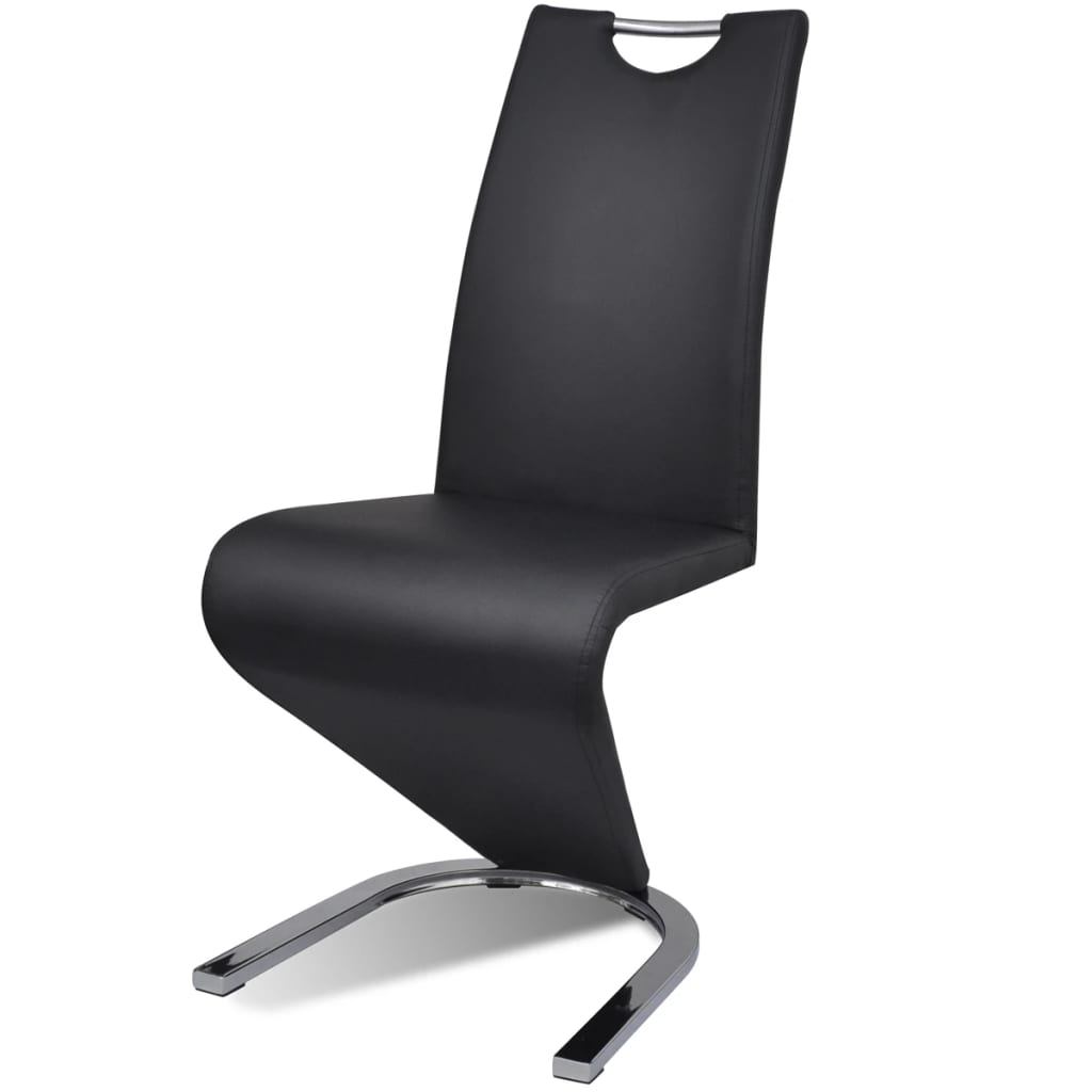 

vidaXL Eetkamerstoelen 2 st kunstleer zwart