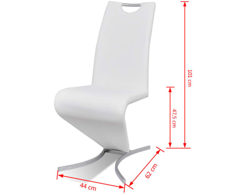vidaXL 2x Chaise Simili Cuir Cantilever Pieds Forme de H Blanc Chaise à Manger | eBay vidaXL 2x Chaise Simili Cuir Cantilever Pieds Forme de H Blanc Chaise à Manger | eBay