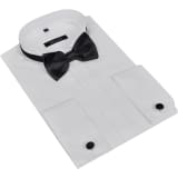 Chemise homme avec bouton de manchette et nœuds papillon S