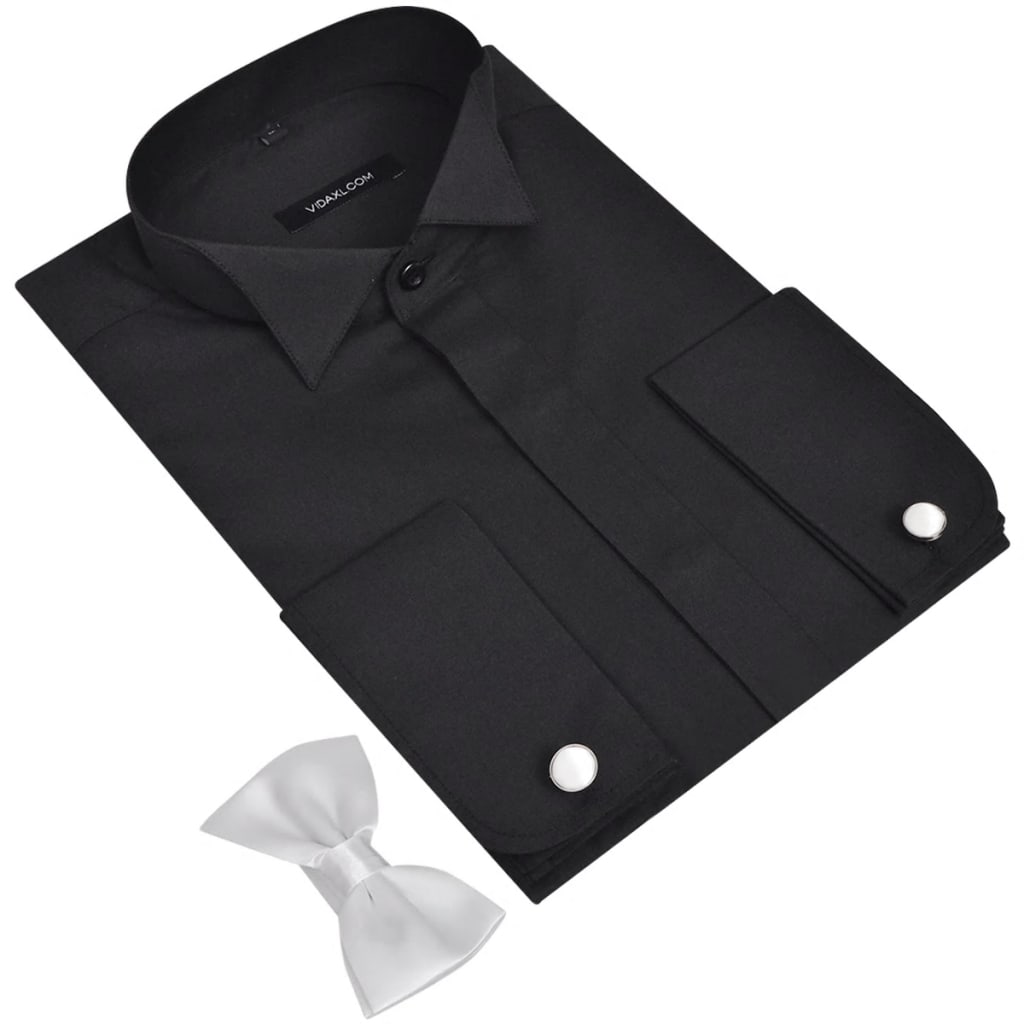 

vidaXL 130270 Men's Smoking Shirt with Cufflinks and Bow Tie Size S Black