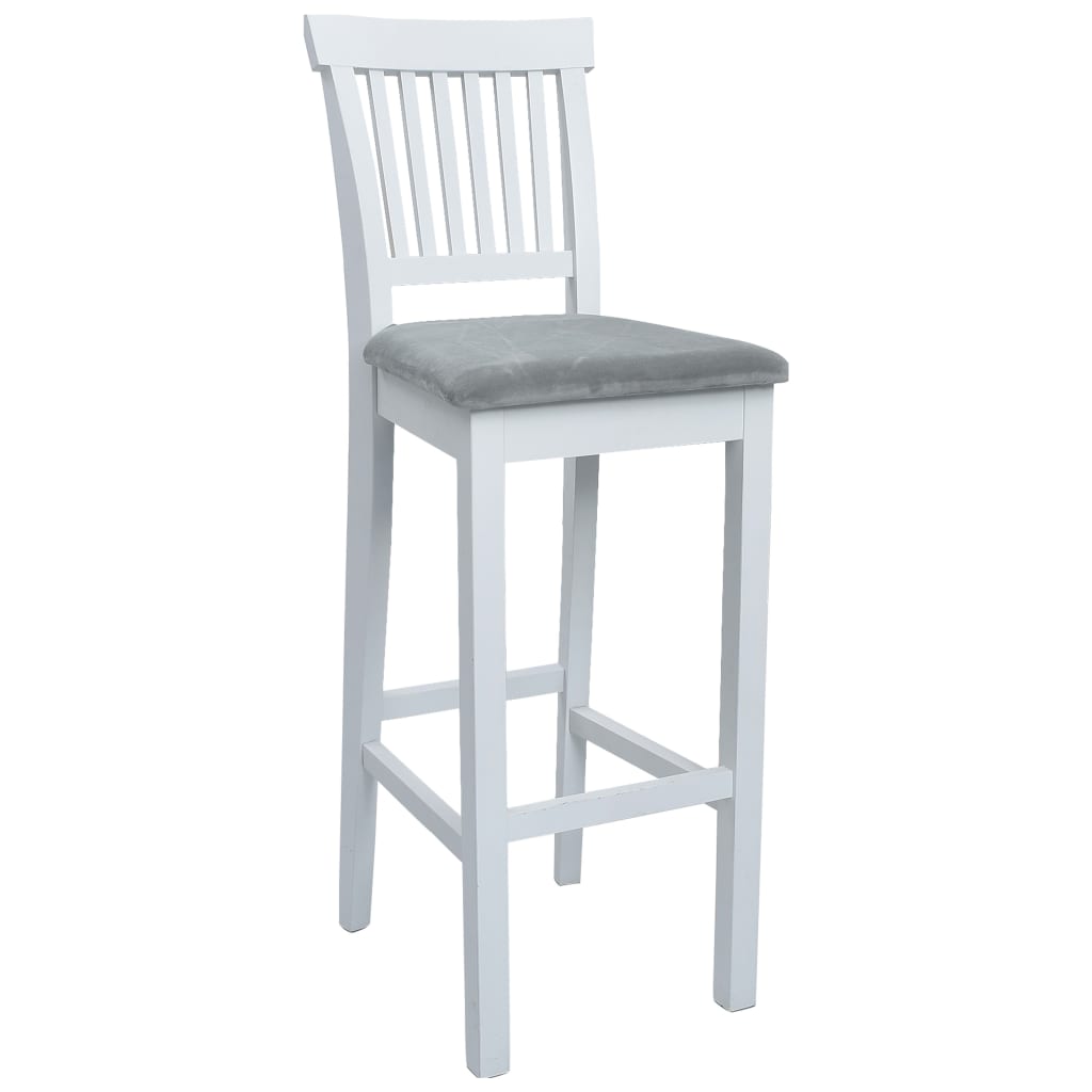 vidaXL Baro kėdės, 2 vnt., baltos spalvos, audinys