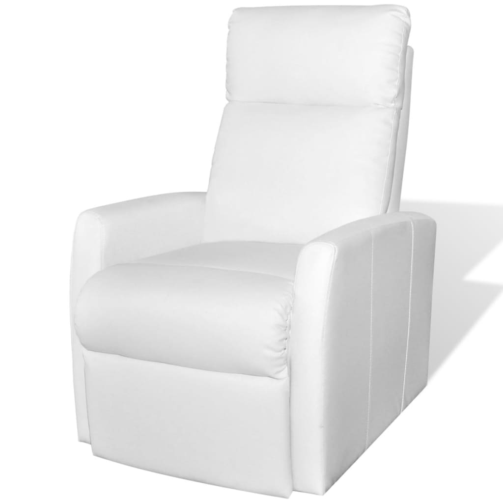 vidaXL Masažinis krėslas, baltos spalvos, dirbtinė oda