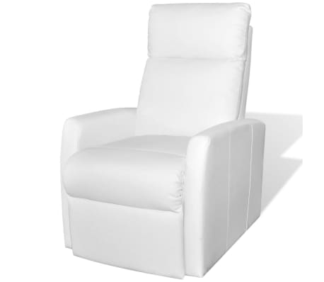 vidaXL Fauteuil de massage Blanc Similicuir