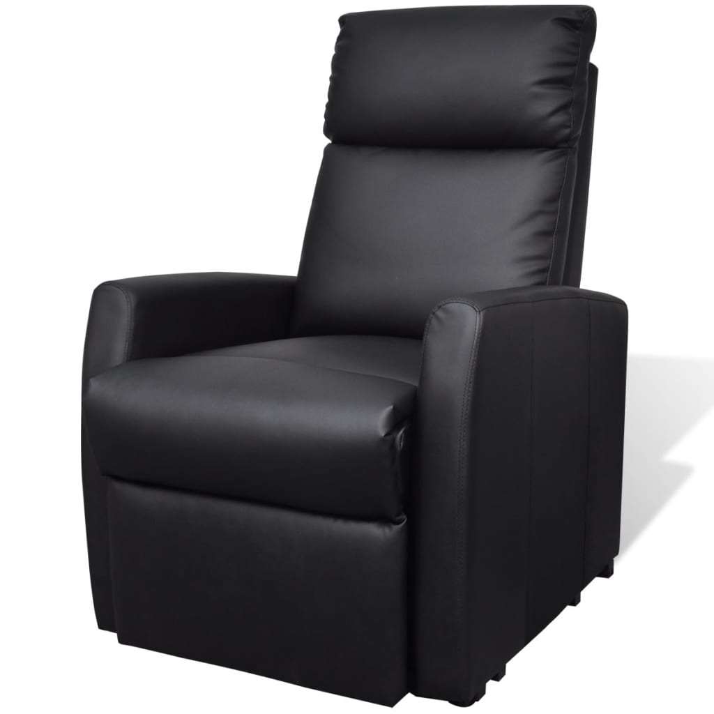 vidaXL Sillón de masaje de cuero sintético negro