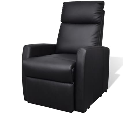 vidaXL Sillón de masaje de cuero sintético negro