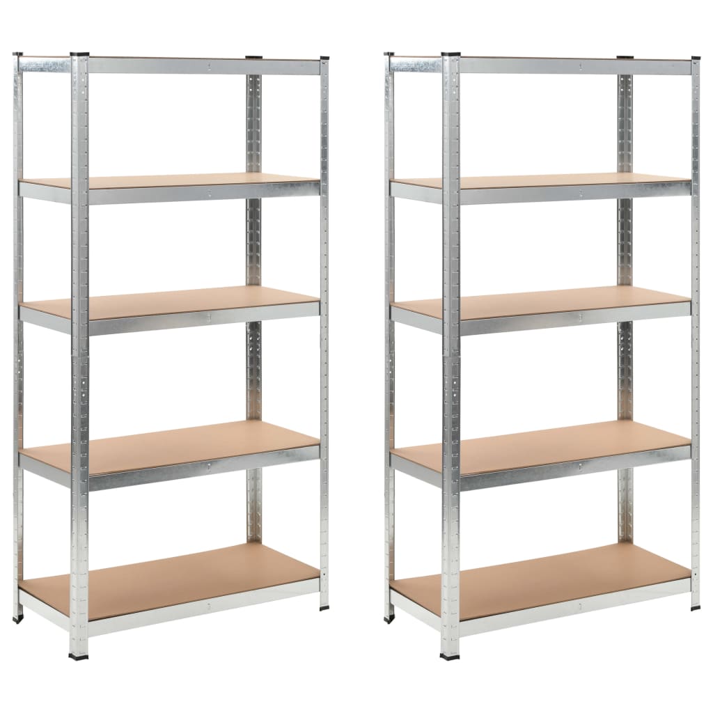 

vidaXL Storage Shelf Silver 2 pcs