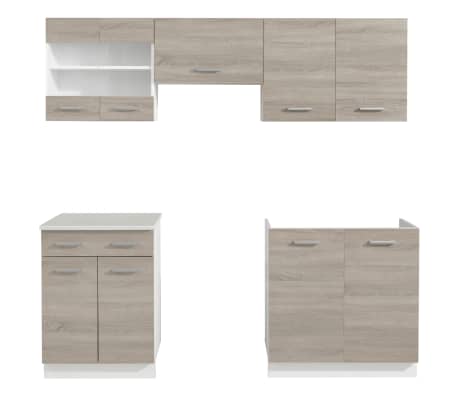 vidaXL Oak Look Kitchen Cabinet Unit 5 pcs 200 cm