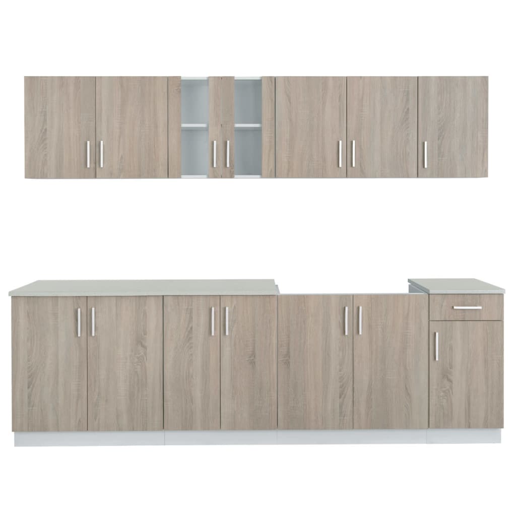 

vidaXL Keukenkastenset met gootsteenkast eiken-look 8-delig
