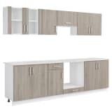 Oak Look Kitchen Cabinet Unit 8 pcs