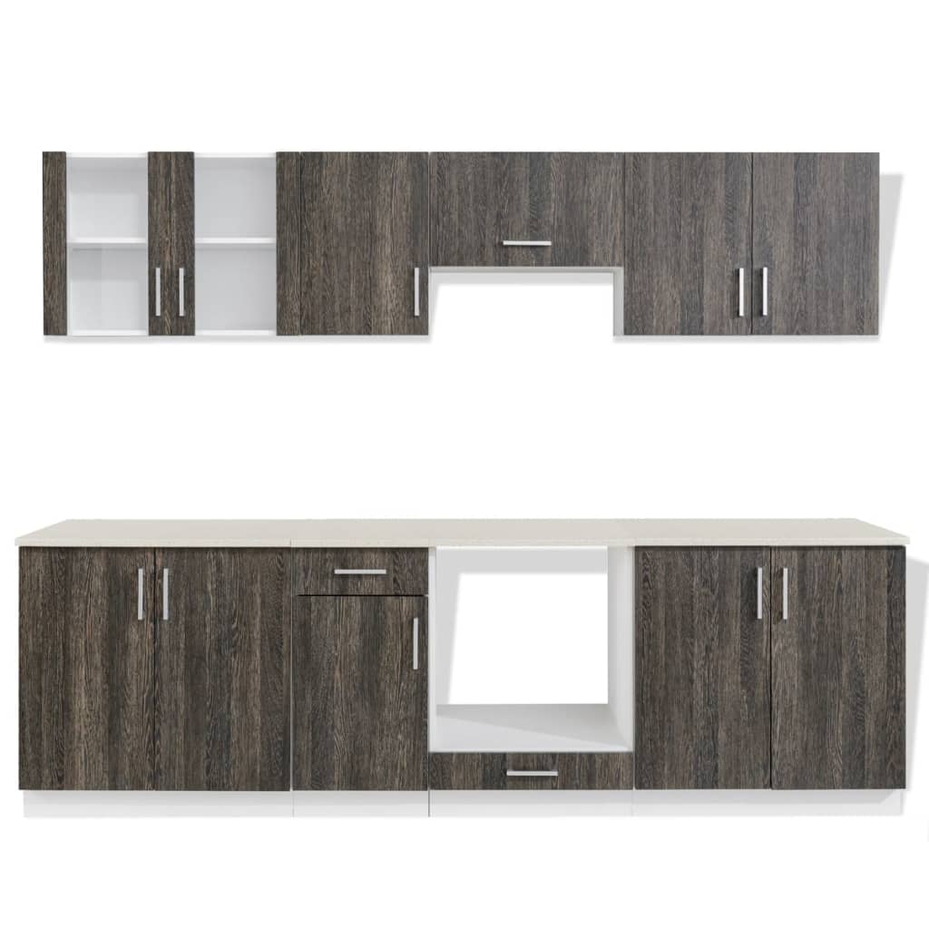 vidaXL Kitchen Cabinet Unit 8 Pieces Wenge Look