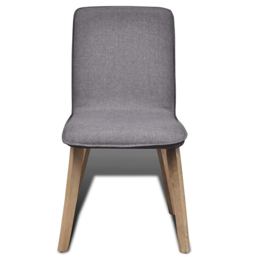

vidaXL Eetkamerstoelen 6 st stof en massief eikenhout lichtgrijs