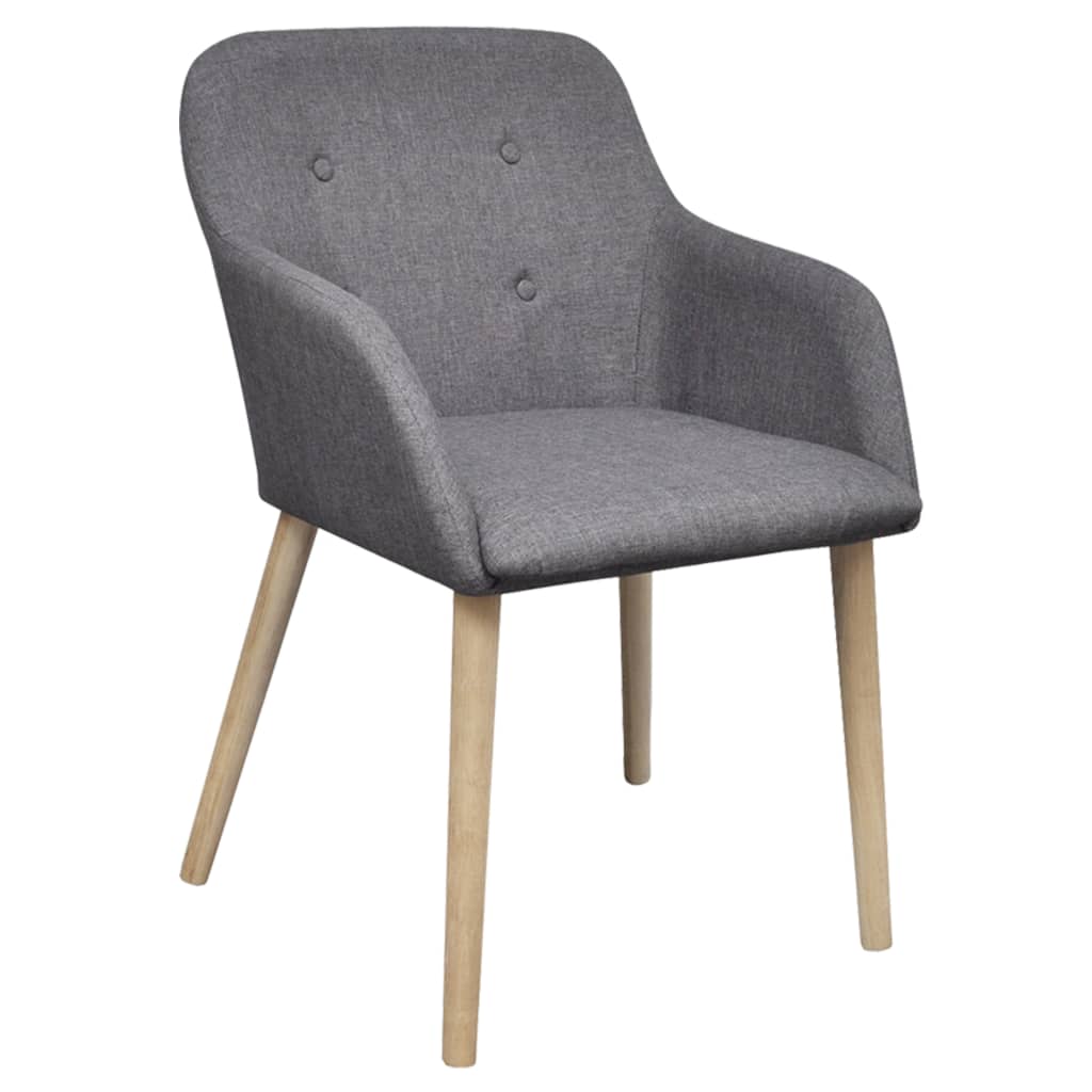 

vidaXL Eetkamerstoelen 6 st stof en massief eikenhout lichtgrijs