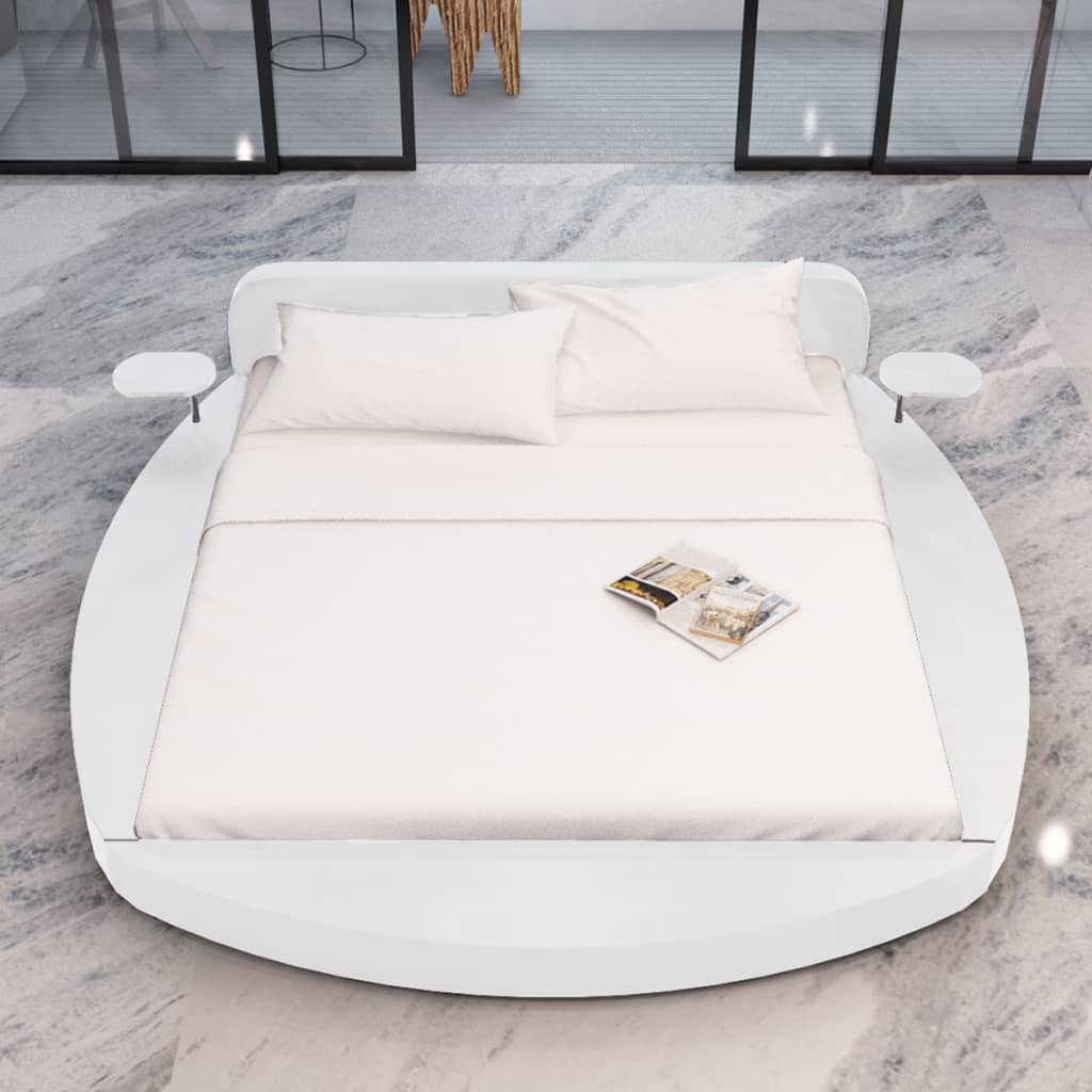 vidaXL Estructura de cama de cuero sintético blanco 180x200 cm