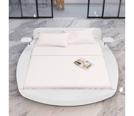 vidaXL Estrutura de cama em couro artificial 180x200 cm branco