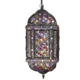 Multicolour Metal Pendant Lamp with Crystal Beads