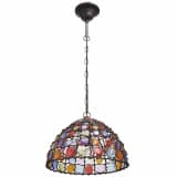 Multicolour Round Metal Pendant Lamp with Crystal Beads