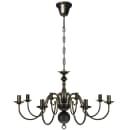Candelabro de metal preto antigo com 8 lâmpadas E14