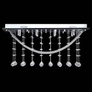 Bílé stropní svítidlo s křišťálovými ověsky, pro 8 žárovek G9, 29 cm - obrázek 3