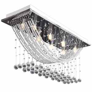 Bílé stropní svítidlo s křišťálovými ověsky, pro 8 žárovek G9, 29 cm - obrázek 5