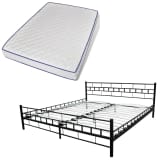 Krevet od metala 180 x 200 cm Crni s madracem od memorijske pjene
