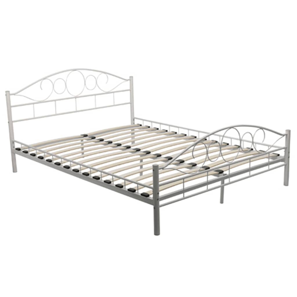 

vidaXL Bed met traagschuim matras metaal wit 140x200 cm