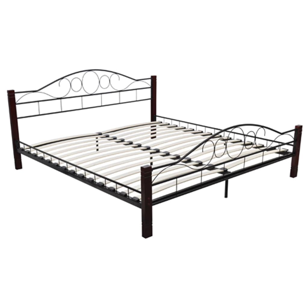 

vidaXL Bed met traagschuim matras metaal zwart 180x200 cm