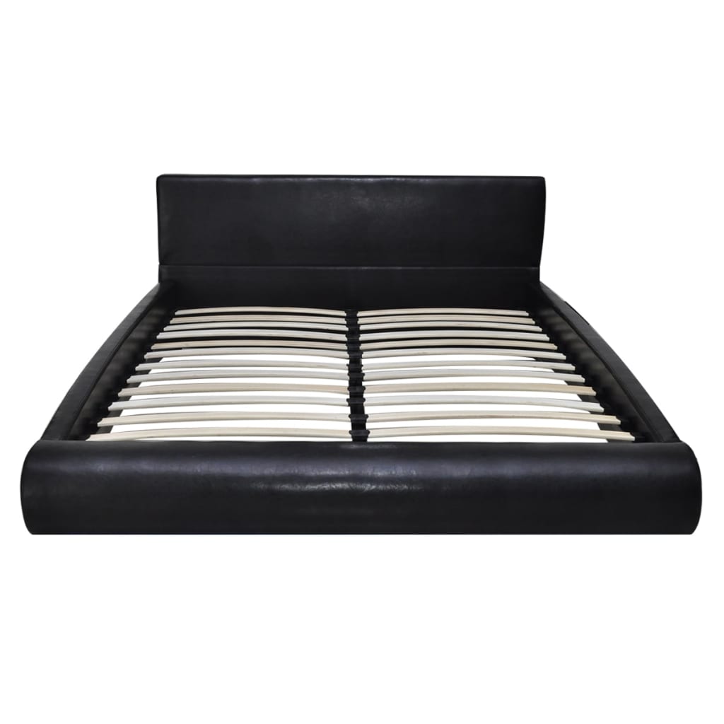 

vidaXL Bed met traagschuim matras kunstleer zwart 180x200 cm