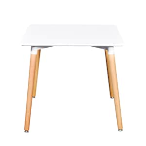 Matně b&iacute;l&yacute; čtvercov&yacute; obd&eacute;ln&iacute;kov&yacute; j&iacute;deln&iacute; stůl