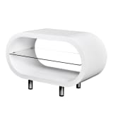 vidaXL Coffee Table with Glass Shelf High Gloss White