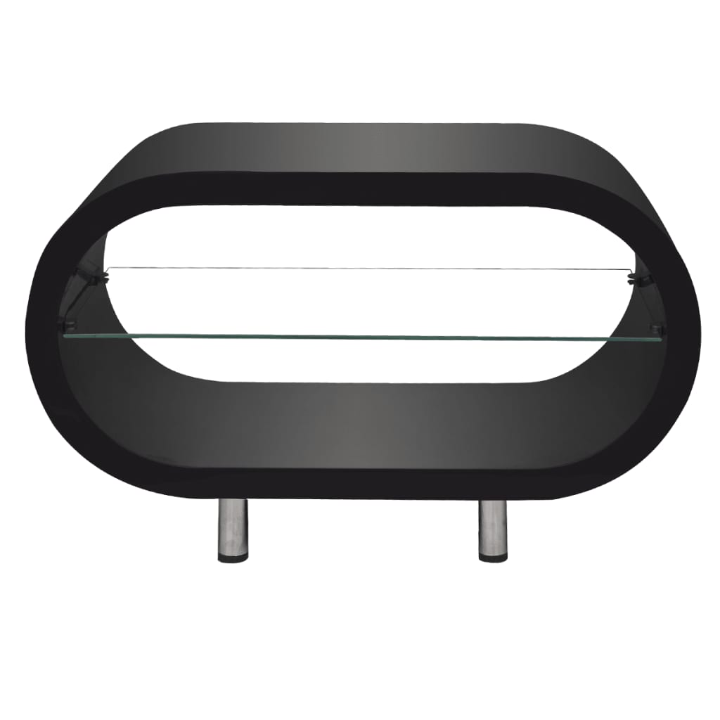 vidaXL Soffbord med glashylla högglans svart