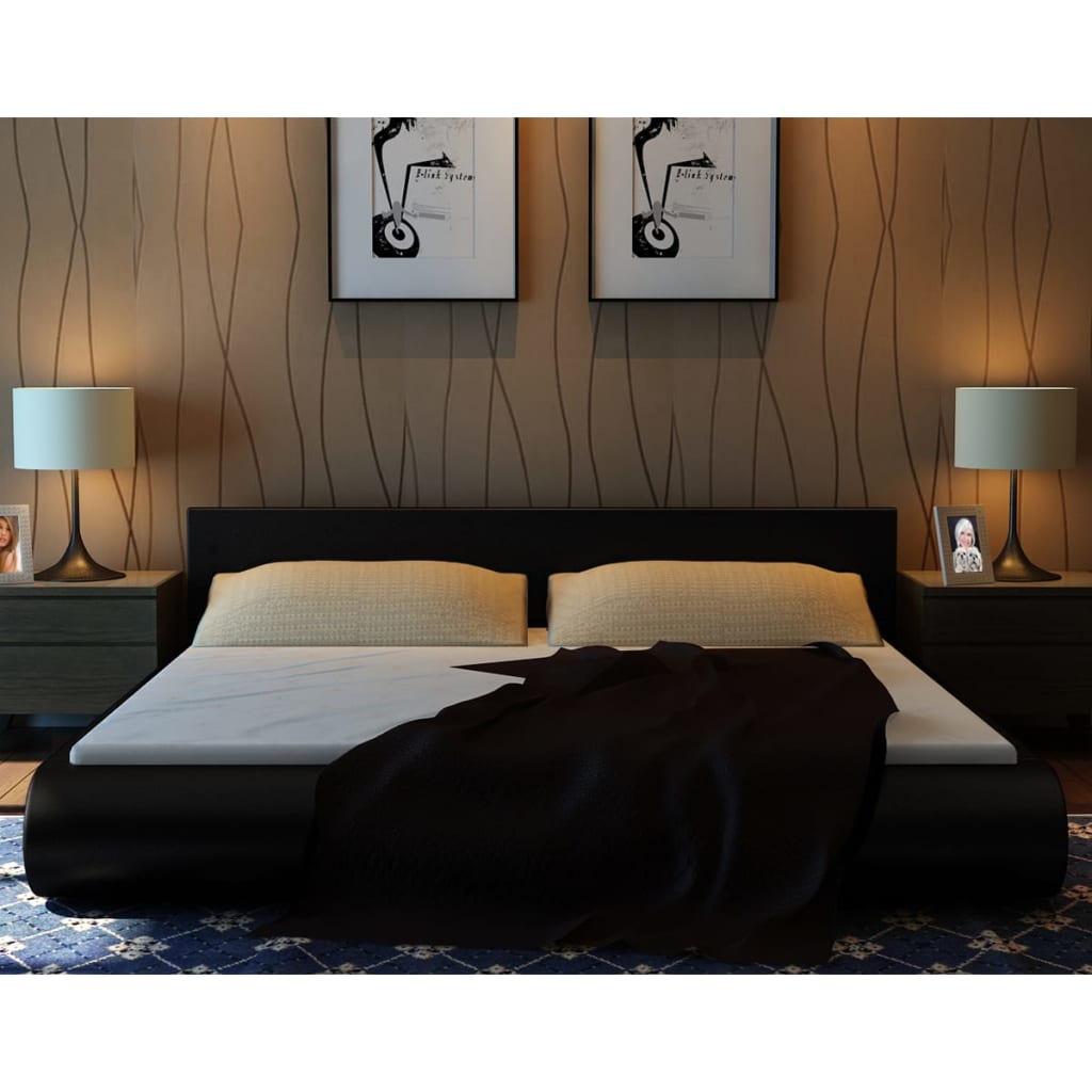 

vidaXL Bed met traagschuim matras kunstleer zwart 140x200 cm