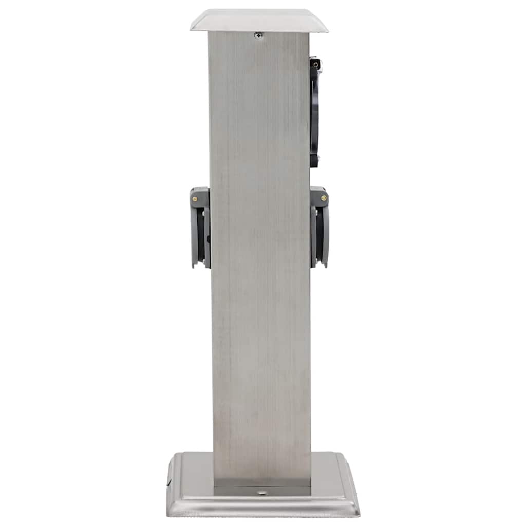 Presa Elettrica Da Giardino A Pilastro Acciaio Inox Con Timer VidaXL 12 width=274
